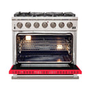 FORNO Capriasca - Titanium Professional 36" Freestanding Colored Door Gas Range FFSGS6260-36