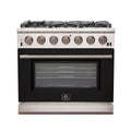 FORNO Capriasca - Titanium Professional 36" Freestanding Colored Door Gas Range FFSGS6260-36 - PrimeFair