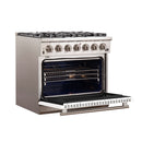 FORNO Capriasca - Titanium Professional 36" Freestanding Colored Door Gas Range FFSGS6260-36