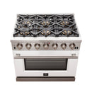 FORNO Capriasca - Titanium Professional 36" Freestanding Colored Door Gas Range FFSGS6260-36