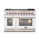 FORNO Capriasca - Titanium Professional 48" Freestanding Colored Door Gas Range FFSGS6260-48WHT