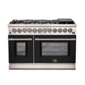 FORNO Fratta - Platinum Professional 48" Freestanding Dual Fuel Electric 240V Colored Door Oven Range FFSGS6187-48