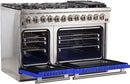 FORNO Fratta - Platinum Professional 48" Freestanding Dual Fuel Electric 240V Colored Door Oven Range FFSGS6187-48
