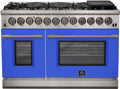 FORNO Fratta - Platinum Professional 48" Freestanding Dual Fuel Electric 240V Colored Door Oven Range FFSGS6187-48