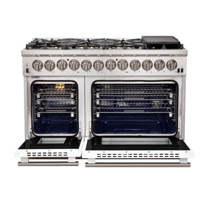 FORNO Fratta - Platinum Professional 48" Freestanding Dual Fuel Electric 240V Colored Door Oven Range FFSGS6187-48