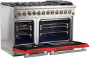 FORNO Fratta - Platinum Professional 48" Freestanding Dual Fuel Electric 240V Colored Door Oven Range FFSGS6187-48
