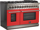 FORNO Fratta - Platinum Professional 48" Freestanding Dual Fuel Electric 240V Colored Door Oven Range FFSGS6187-48