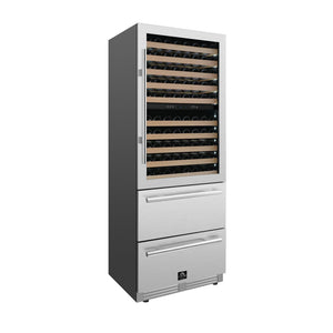 FORNO Celano 30" 21.3 cu.ft. 150 Bottle and 252 Can Dual Zone Wine Cooler, FWCDR6697-30S