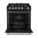 Forno Espresso 30” Gas Range in Stainless Steel with Silver Handles, FFSGS1116-30