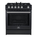 Forno Espresso 30” Gas Range in Stainless Steel with Silver Handles, FFSGS1116-30