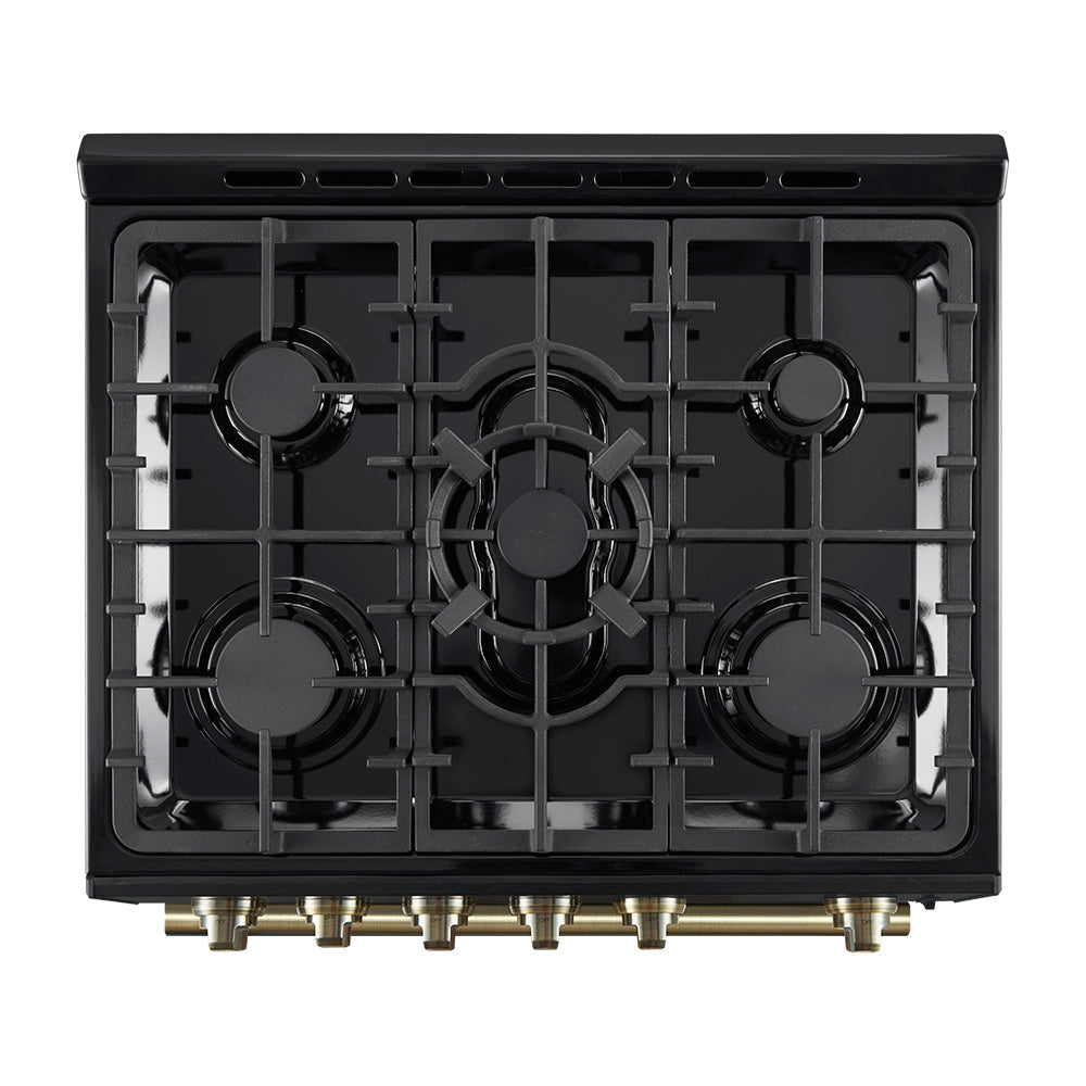 Forno Espresso 30” Gas Range in Stainless Steel with Silver Handles, FFSGS1116-30