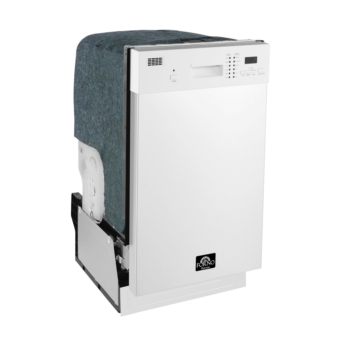 FORNO Espresso Polo 18" Built-in Dishwasher in White, FDWBI8041-18WHT