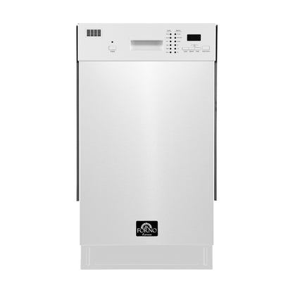 FORNO Espresso Polo 18" Built-in Dishwasher in White, FDWBI8041-18WHT