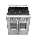 FORNO Galiano 30-Inch French Door Electric Range with Convection Oven in Stainless Steel - FFSEL6917-30