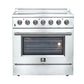 FORNO Galiano 36-Inch Electric Range with Convection Oven in Stainless Steel - FFSEL6083-36
