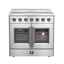 FORNO Galiano 36-Inch French Door Electric Range with Convection Oven in Stainless Steel - FFSEL6917-36