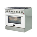 FORNO Vittorio - Gold Professional 36" Freestanding Colored Door Gas Range FFSGS6244-36WHT