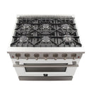 FORNO Vittorio - Gold Professional 36" Freestanding Colored Door Gas Range FFSGS6244-36WHT