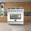 FORNO Vittorio - Gold Professional 36" Freestanding Colored Door Gas Range FFSGS6244-36WHT