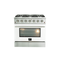 FORNO Vittorio - Gold Professional 36" Freestanding Colored Door Gas Range FFSGS6244-36WHT