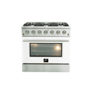 FORNO Vittorio - Gold Professional 36" Freestanding Colored Door Gas Range FFSGS6244-36WHT