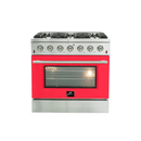 FORNO Vittorio - Gold Professional 36" Freestanding Colored Door Gas Range FFSGS6244-36WHT