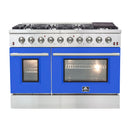 FORNO Vittorio - Gold Professional 48" Freestanding Colored Door Gas Range FFSGS6244-48RED