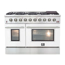 FORNO Vittorio - Gold Professional 48" Freestanding Colored Door Gas Range FFSGS6244-48RED