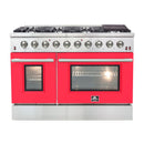 FORNO Vittorio - Gold Professional 48" Freestanding Colored Door Gas Range FFSGS6244-48RED