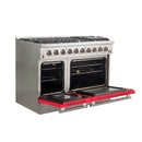 FORNO Vittorio - Gold Professional 48" Freestanding Colored Door Gas Range FFSGS6244-48RED