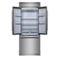 Forno Gallipoli 30-Inch French Door Refrigerator with 17.5 cu.ft. Capacity and Decorative Grill in Stainless Steel FFFFD1974-35MG