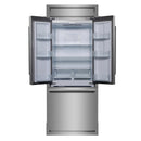 Forno Gallipoli 30-Inch French Door Refrigerator with 17.5 cu.ft. Capacity and Decorative Grill in Stainless Steel FFFFD1974-35MG