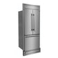 Forno Gallipoli 30-Inch French Door Refrigerator with 17.5 cu.ft. Capacity and Decorative Grill in Stainless Steel FFFFD1974-35MG