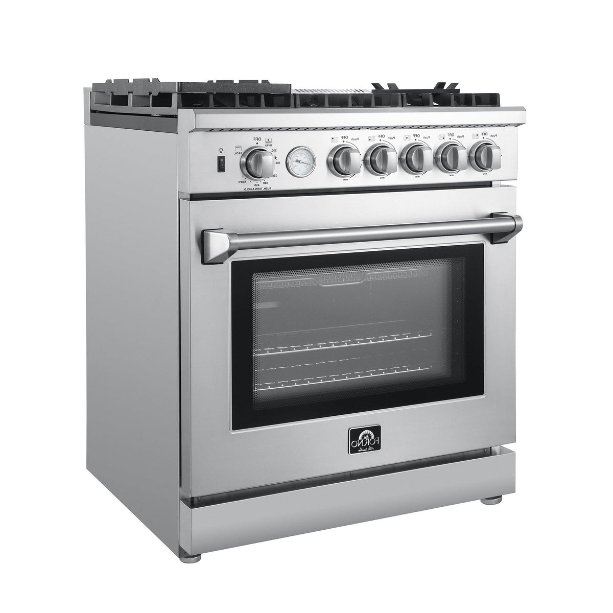 Forno Breno 30" Freestanding Gas Range Oven with 5 Sealed Burners, Griddle, and Air Fryer FFSGS6276-30