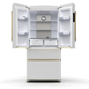 Forno Luigi 33" 18 cu. ft. French Door Refrigerator in Black with Antique Brass Handles, FFFFD1791-33BLK