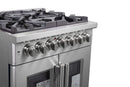 FORNO Massimo 30-Inch Freestanding French Door Dual Fuel Range in Stainless Steel - FFSGS6325-30