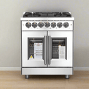 FORNO Massimo 30-Inch Freestanding French Door Dual Fuel Range in Stainless Steel - FFSGS6325-30