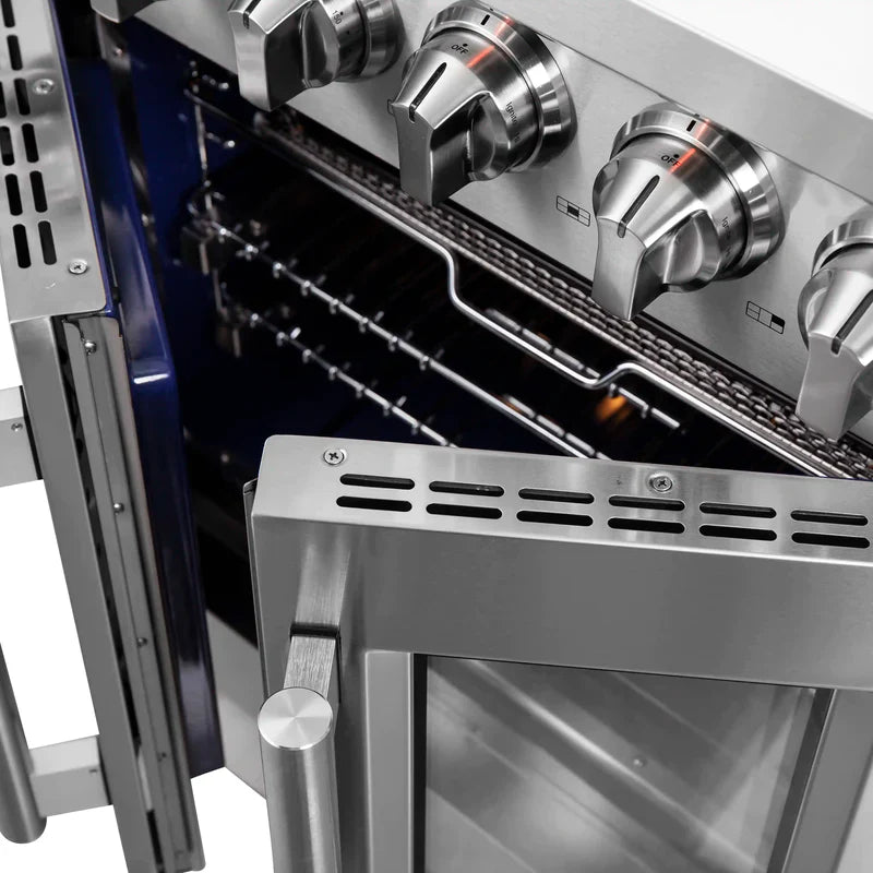 FORNO Massimo 30-Inch Freestanding French Door Gas Range in Stainless Steel - FFSGS6439-30
