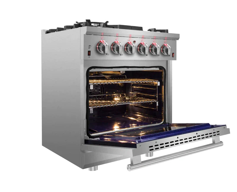 FORNO Massimo 30-Inch Freestanding Gas Range in Stainless Steel - FFSGS6239-30