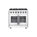FORNO Massimo 36-Inch Freestanding French Door Gas Range in Stainless Steel - FFSGS6439-36