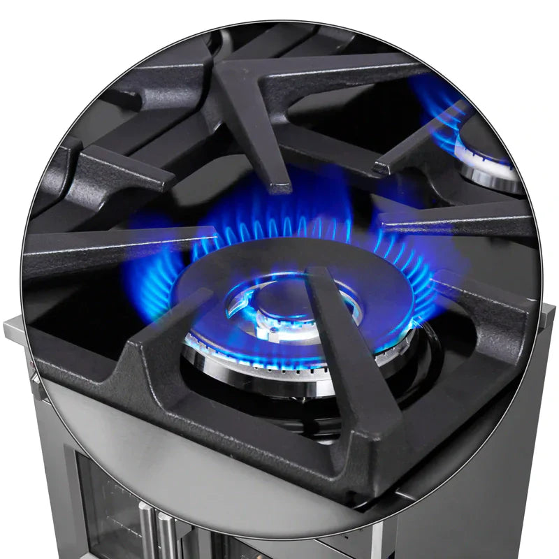 FORNO Massimo 36-Inch Freestanding French Door Gas Range in Stainless Steel - FFSGS6439-36