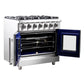FORNO Massimo 36-Inch Freestanding French Door Gas Range in Stainless Steel - FFSGS6439-36