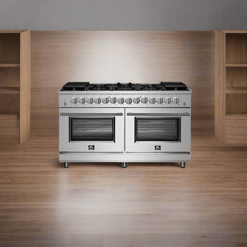 FORNO Massimo 60-Inch Freestanding Dual Fuel Range in Stainless Steel - FFSGS6125-60