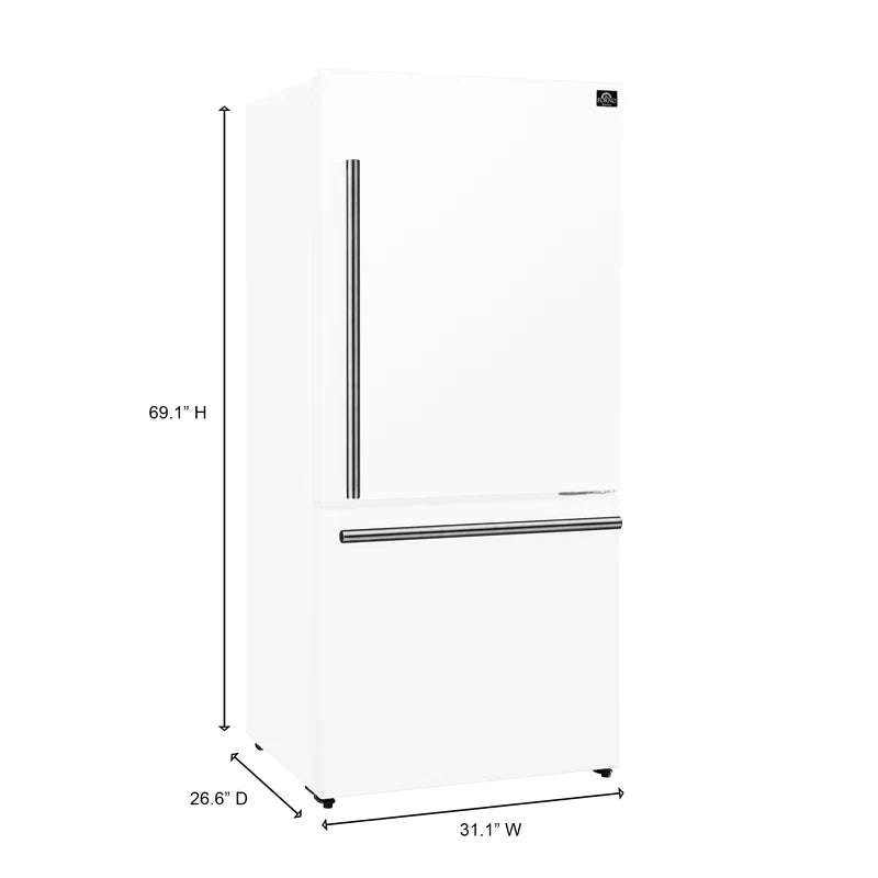 Forno Milano Espresso 31-Inch 17.2 cu. ft. Bottom Freezer Right Swing Door Refrigerator - FFFFD1785-31