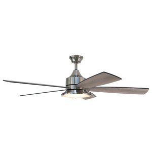 Forno Voce Faro 60” Voice Activated Smart Ceiling Fan in Brushed Nickel with Reversible Blade
