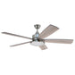 Forno Voce Faro 60” Voice Activated Smart Ceiling Fan in Brushed Nickel with Reversible Blade