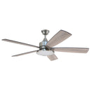 Forno Voce Faro 60” Voice Activated Smart Ceiling Fan in Brushed Nickel with Reversible Blade