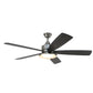 Forno Voce Faro 60” Voice Activated Smart Ceiling Fan in Brushed Nickel with Reversible Blade