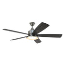 Forno Voce Faro 60” Voice Activated Smart Ceiling Fan in Brushed Nickel with Reversible Blade