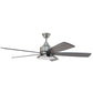 Forno Voce Faro 60” Voice Activated Smart Ceiling Fan in Brushed Nickel with Reversible Blade